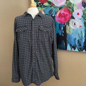 Columbia Sportswear Black & White Plaid Flannel Shirt Men’s Large
